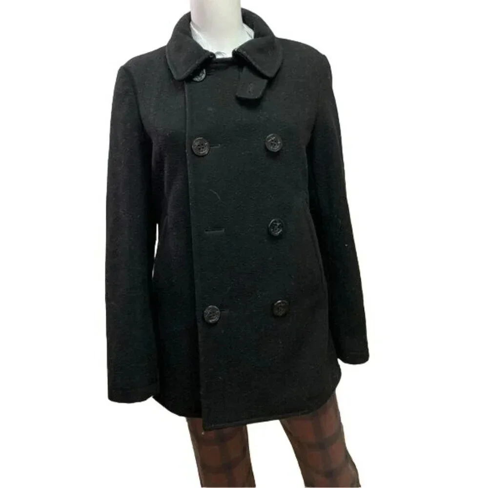 J Crew Bayswater Wool Black Peacoat Size Small - Picture 2 of 12